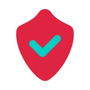 Security shield check icon symbolizing verified protection, trusted Stock Illustration