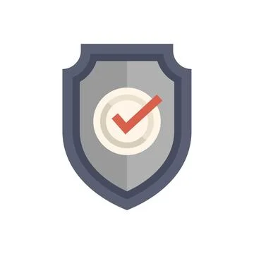 Security shield with check mark giving protection and safety 스톡 일러스트