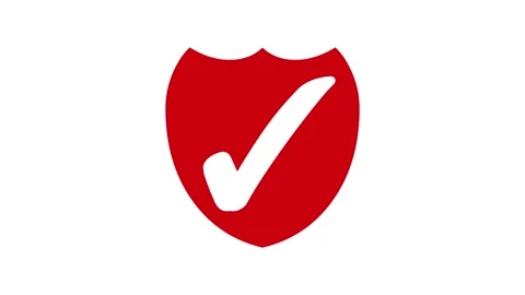 Security Shield with Check Mark Icon Animation Stock Footage 307963271