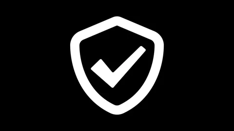 Security Shield with Checkmark Animation, symbolizing security and protection Stock Footage 307129487