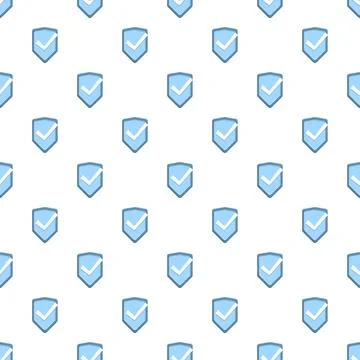 Security shield with checkmark seamless pattern イラスト素材
