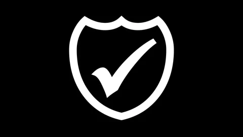 Security shield Checkmark Symbol Animation, Success Confirmation Animation Stock Footage 307956697