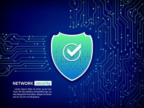 Security shield concept. Internet security. Vector illustration digital prote Stock Illustration