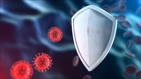 Security shield, corona virus protection concept. Coronavirus Sars-Cov-2 barrier Stock Footage 129055427