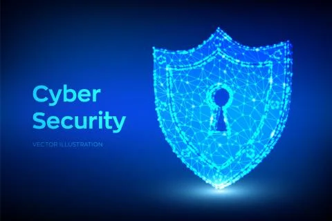 Security shield. Cyber security. Shield With Keyhole icon. Protect and Securi 库存插图