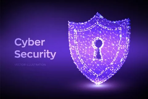 Security shield. Cyber security. Shield With Keyhole icon. Protect and Securi 库存插图