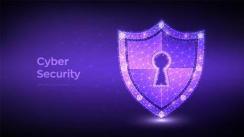 Security shield. Cyber security. Shield With Keyhole icon. Protect and Securi 스톡 일러스트