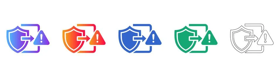 Security Shield Data Protection Icons Stock Illustration