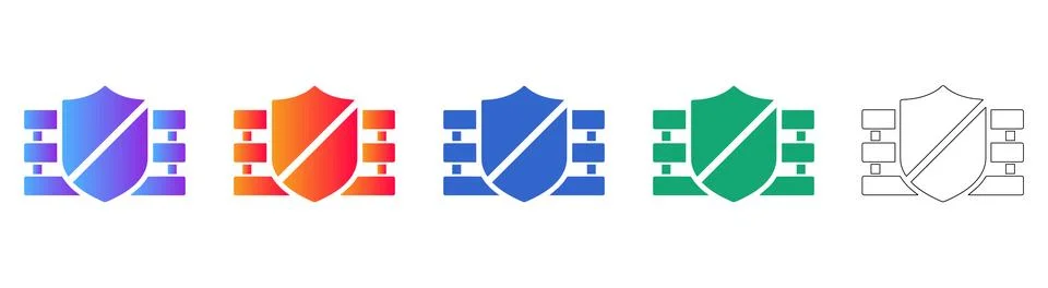 Security Shield Data Structure Set Illustrazione stock