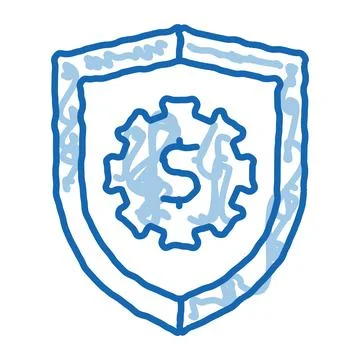 Security Shield doodle icon hand drawn illustration イラスト素材