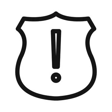 Security Shield Exclamation Icon Ideal for Warnings and Alerts Stockillustratie