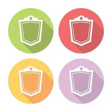 Security Shield Flat Icons Set Stock Illustration