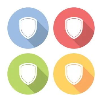 Security Shield Flat Icons Set Stock Illustration