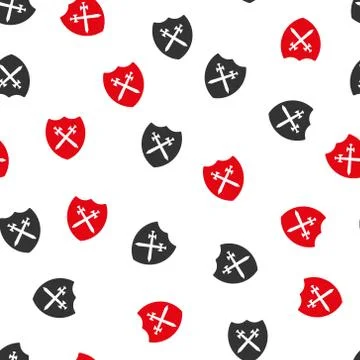 Security Shield Flat Vector Seamless Pattern 스톡 일러스트