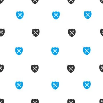 Security Shield Flat Vector Seamless Pattern イラスト素材