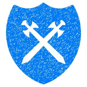 Security Shield Grainy Texture Icon Stock Illustration