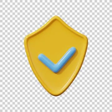 Security shield icon. 3D Rendering Stock Illustration