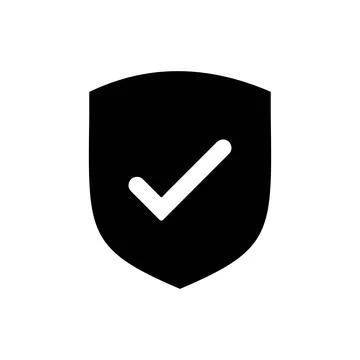 Security Shield Icon with Checkmark Vector Stock Illustration