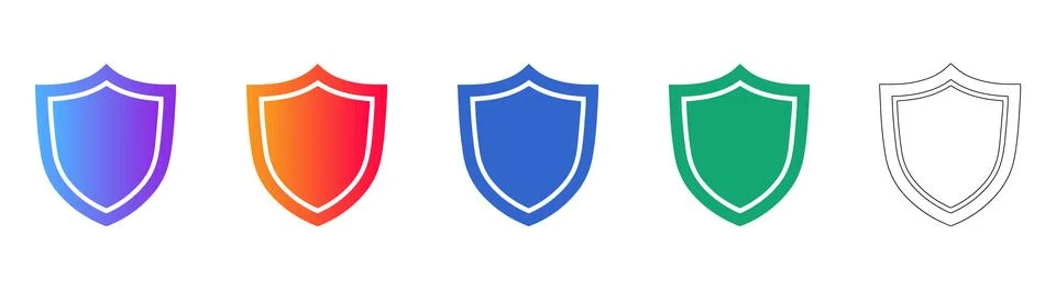Security Shield Icon Collection Illustrazione stock