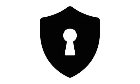 Security shield icon featuring a central keyhole for protection Stock-Illustration