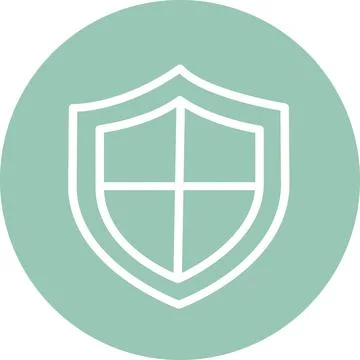 Security shield icon flat line graphic Illustration