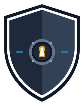 Security Shield Icon With Keyhole Digital Protection Concept Commercial Vis.. 스톡 일러스트