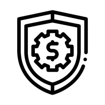 Security Shield Icon Vector Outline Illustration Stock Illustration