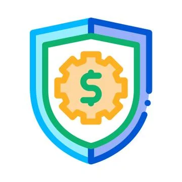 Security Shield Icon Vector Outline Illustration Stock Illustration