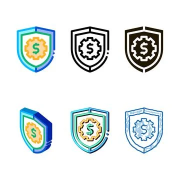 Security shield icon vector outline edition 库存插图
