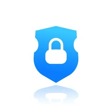 Security, shield icon on white Stock Illustration