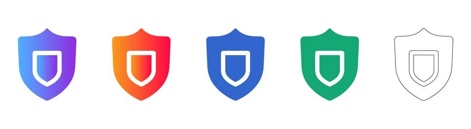 Security Shield Icons Set for Data Protection イラスト素材