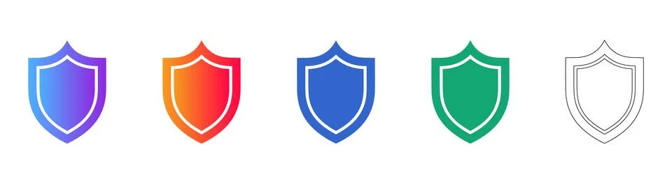 Security Shield Icons Set Illustrazione stock