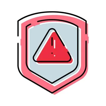 Security shield indicating system alert and risk warning 스톡 일러스트