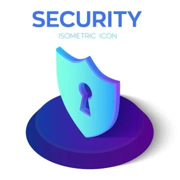 Security Shield Isometric Icon. 3D Isometric Security Shield Sign. Created Fo Stock Illustration