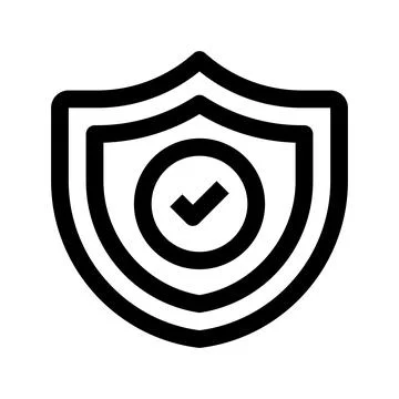 Security Shield Line Icon, Outline Symbol for Protection Control, Data Safe.. Stock Illustration