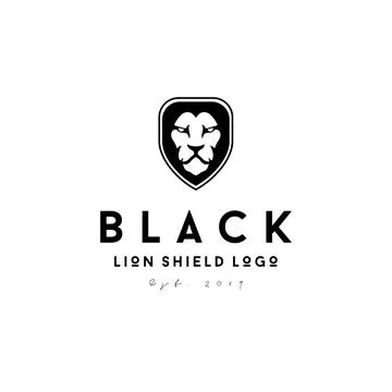 Security shield with lion logo design Stock Illustration