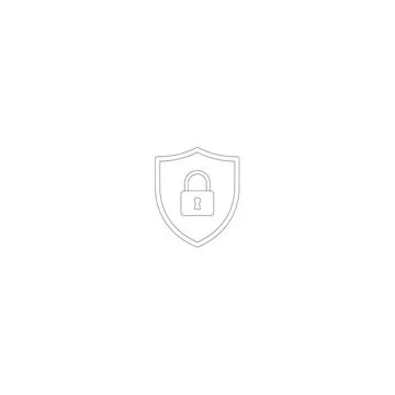 Security shield with lock icon, data protection and privacy concept Stock Illustration
