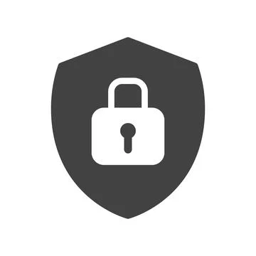 Security shield lock icon flat vector illustration Stock Illustration