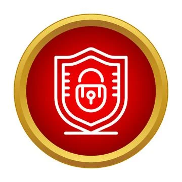 Security shield with locked padlock protecting data Stockillustratie
