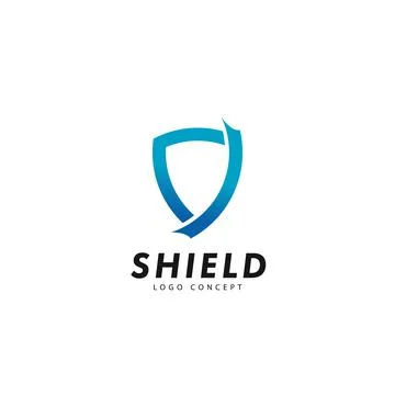 Security Shield Logo Design Template Flat Style Vector Stock Illustration