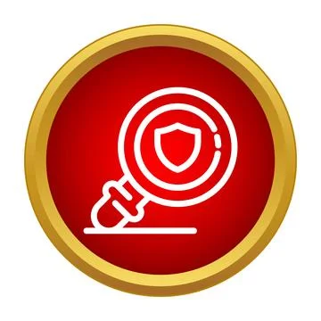 Security shield magnifying glass icon scanning protection data Stock-Illustration