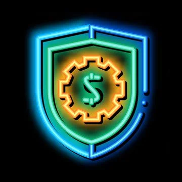 Security Shield neon glow icon illustration Stock Illustration