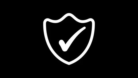 Security Shield Outline Check Mark Symbol Animation, Smooth Security Shield.. Stock Footage 308082441