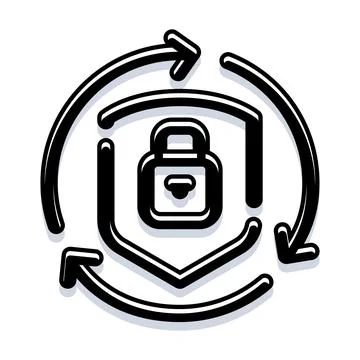 Security shield with padlock cycling for protection 스톡 일러스트
