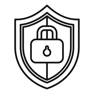 Security shield with padlock icon Stock Illustration