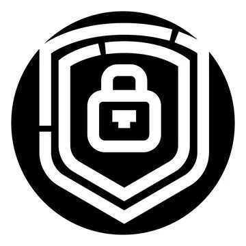 Security shield with padlock protecting cyber data icon Illustrazione stock