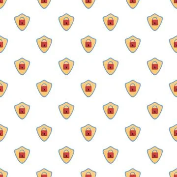 Security shield padlock protection internet privacy seamless pattern Stockillustratie