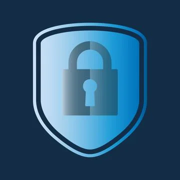 Security shield with padlock symbol イラスト素材