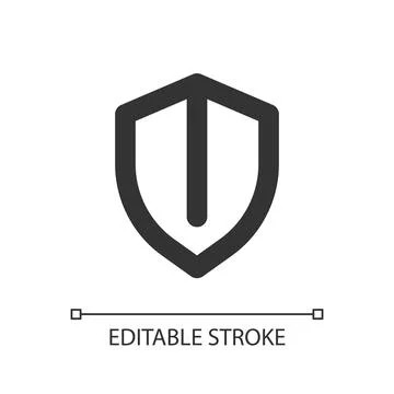 Security shield pixel perfect linear ui icon 스톡 일러스트