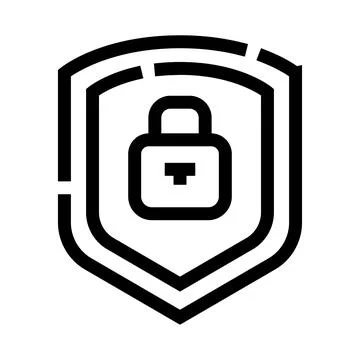 Security shield protecting data with lock icon Stock Illustration